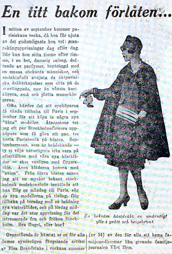 Artikel av Elsa Brandstake - DN 1926-08-21 En titt bakom förlåten