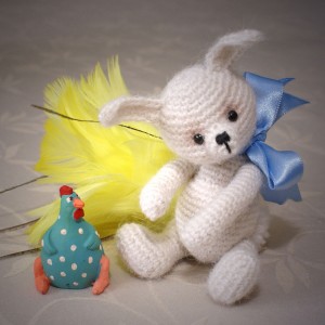 crochet bunny, design by Joanne Noel