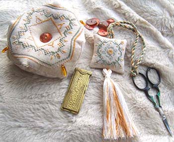 embroidered biscornu