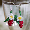 Crochet strawberry earrings