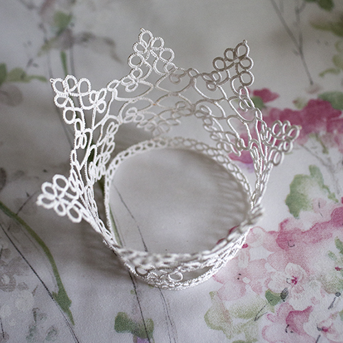 tatted bridal crown