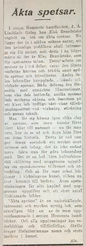 Artikel - Aftonbladet 1925-11-17 Äkta-spetsar